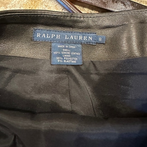 Ralph lauren Blue label black leather skirt - Picture 3 of 3